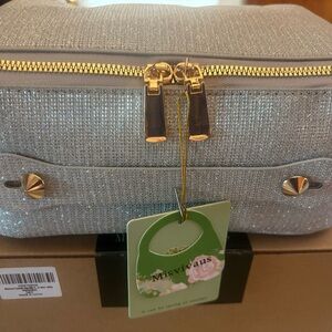 Silver Glitter Cosmetic Bag Brand New